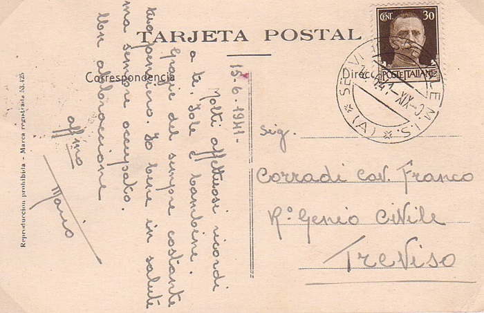 Correo Italiano. Tarjeta Postal