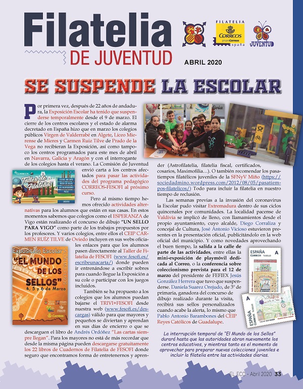 El Eco Filatélico. Filatelia de Juventud