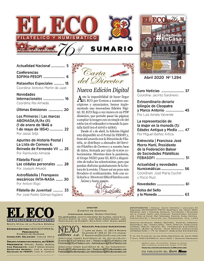 El Eco Filatélico. Sumario
