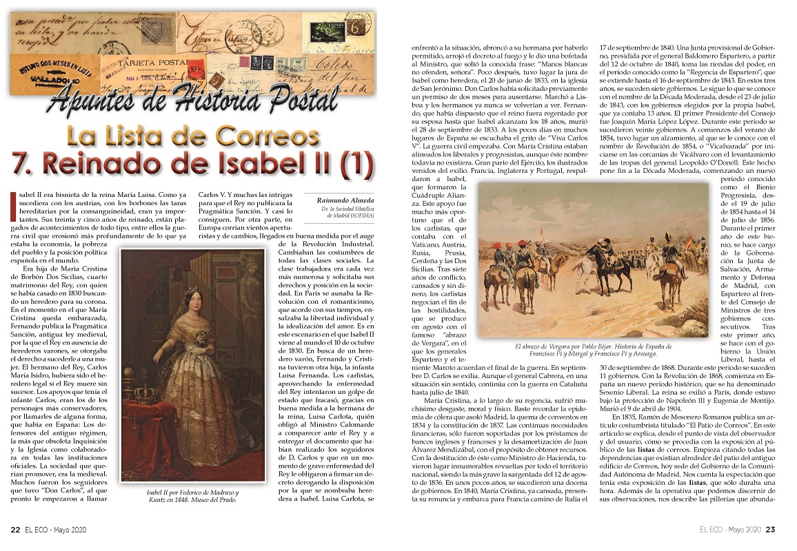 El Eco Filatélico. Artículo de Filatelia