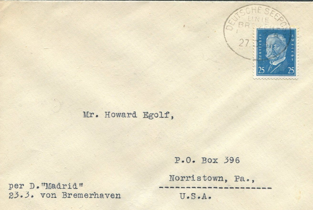 Carta BREMEN-LA PLATA