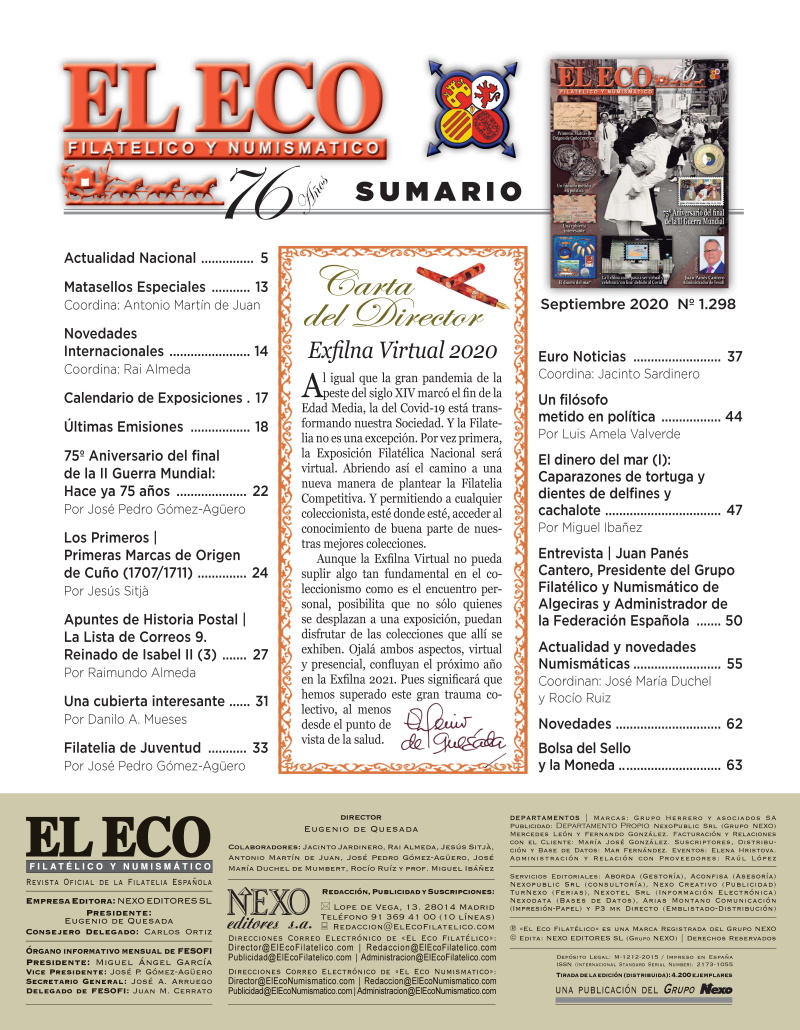 El Eco Filatélico. Sumario