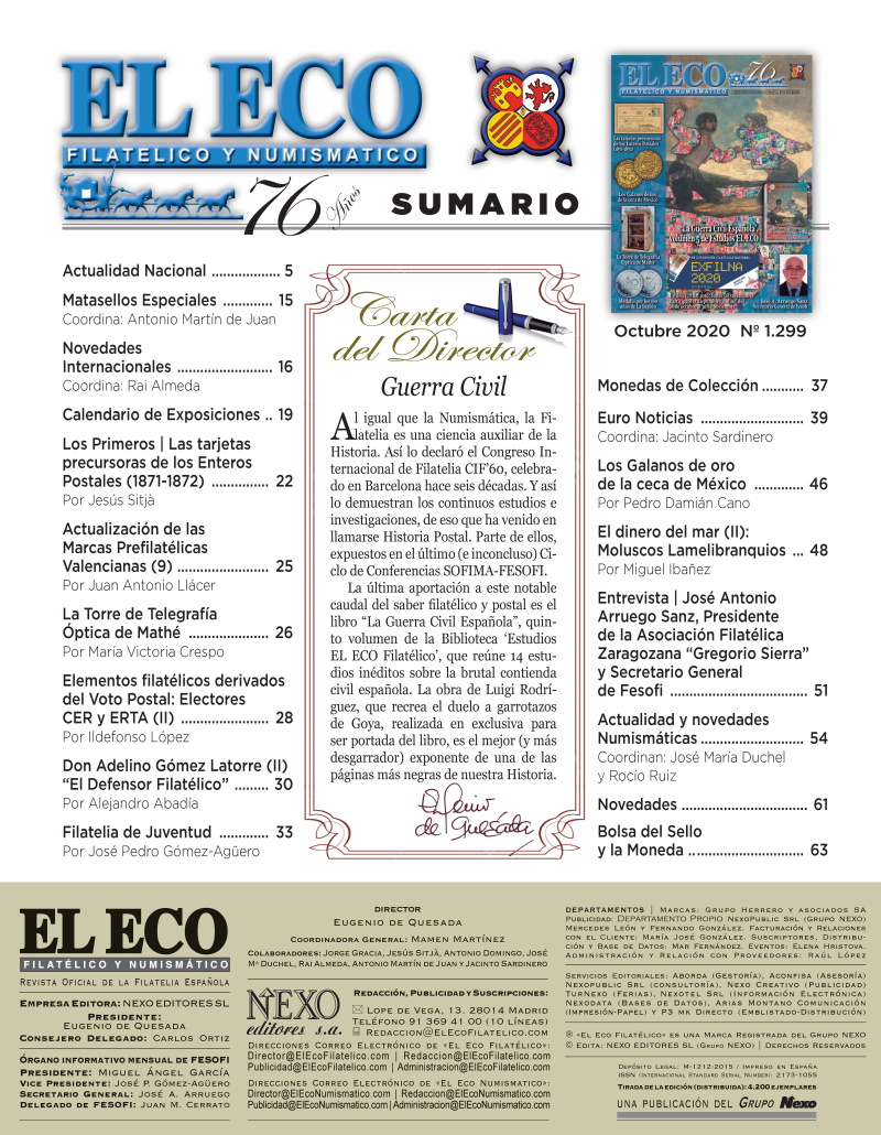 El Eco Filatélico. Sumario
