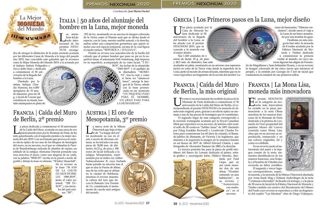 El Eco Filatélico. Artículo de Numismática