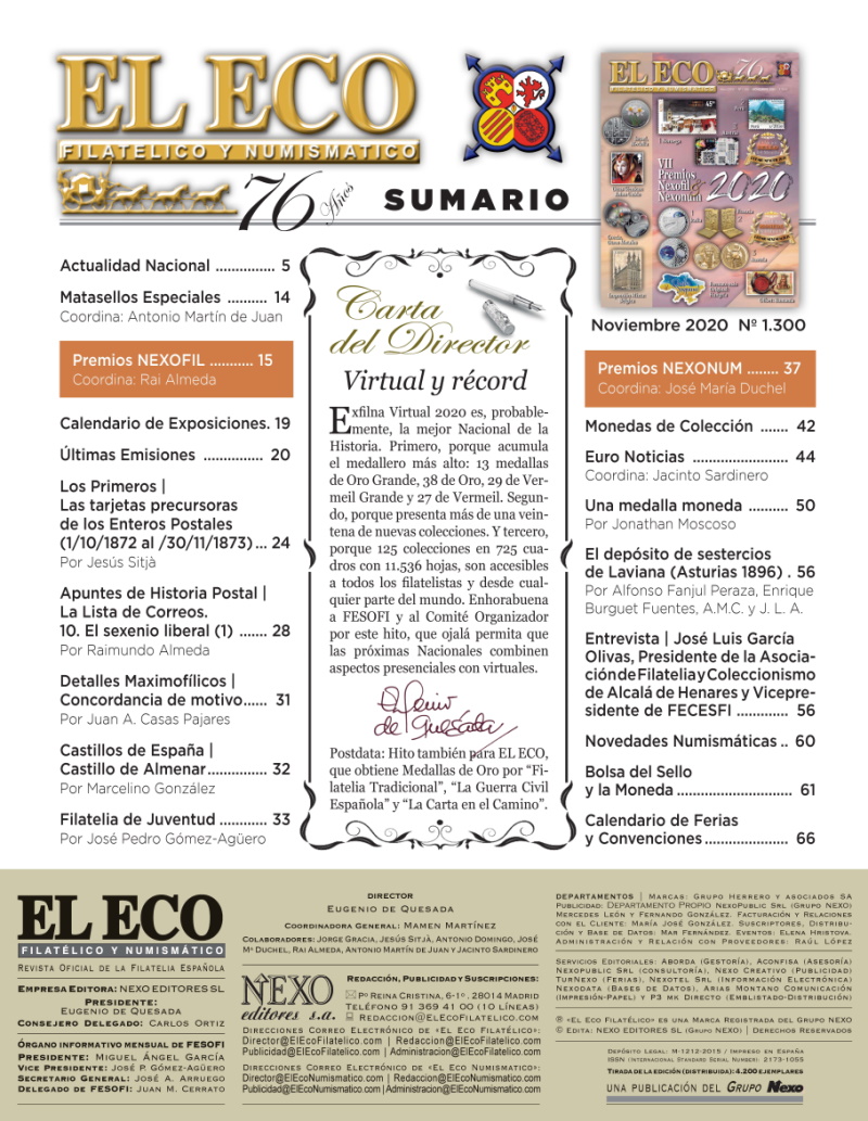 El Eco Filatélico. Sumario