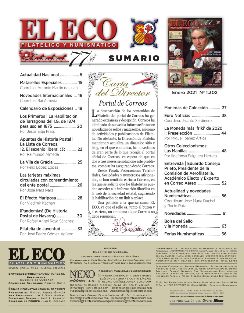 El Eco Filatélico. Sumario