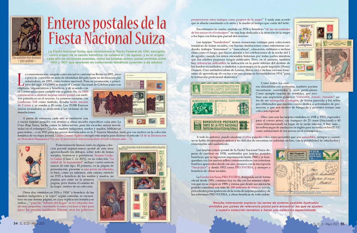 El Eco Filatélico. Artículo de Filatelia Juvenil