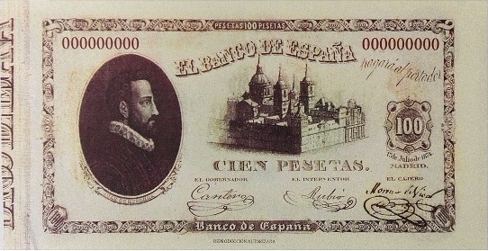 Billete de 100 pesetas 1874