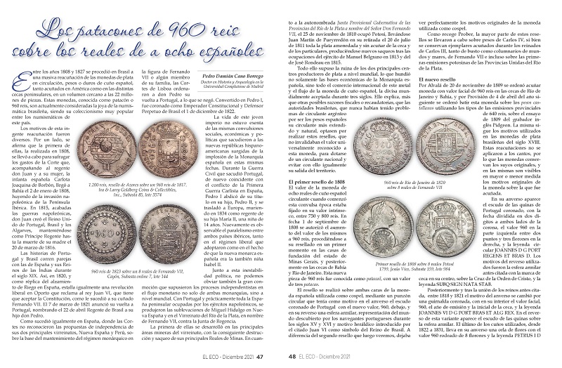 El Eco Filatélico. Artículo de Numismática