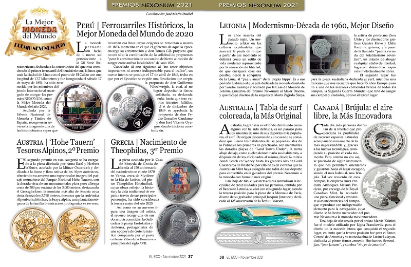 El Eco Filatélico. Artículo de Numismática