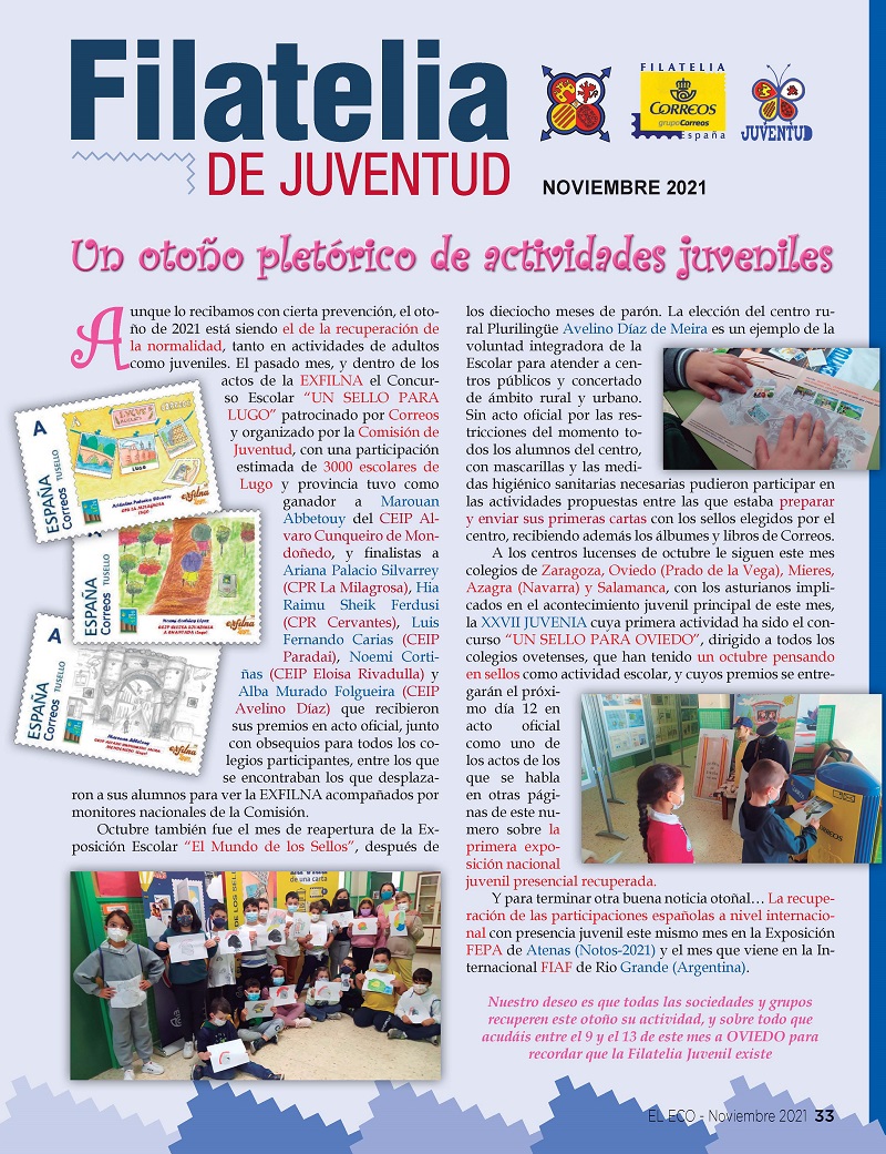 El Eco Filatélico. Filatelia de Juventud