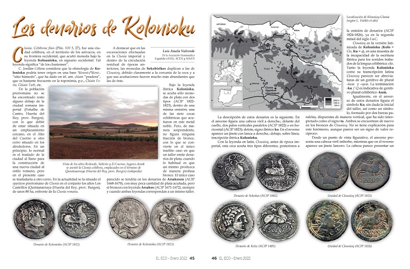 El Eco Filatélico. Artículo de Numismática
