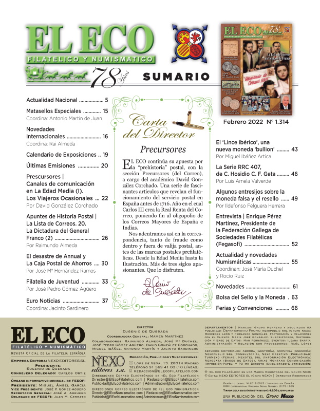 El Eco Filatélico. Sumario