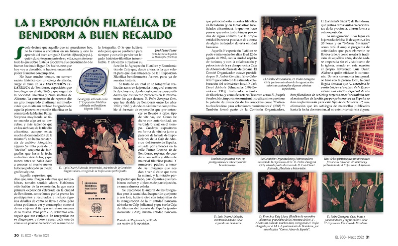 El Eco Filatélico. Artículo de Filatelia