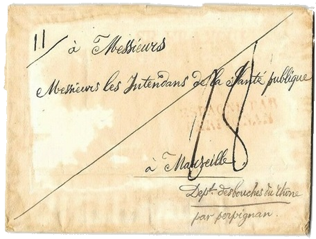 Correo desinfectado. Epidemia de Fiebre Amarilla 1821