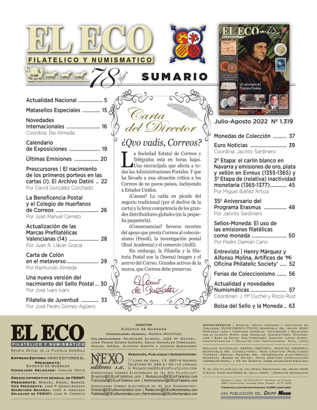 El Eco Filatélico. Sumario