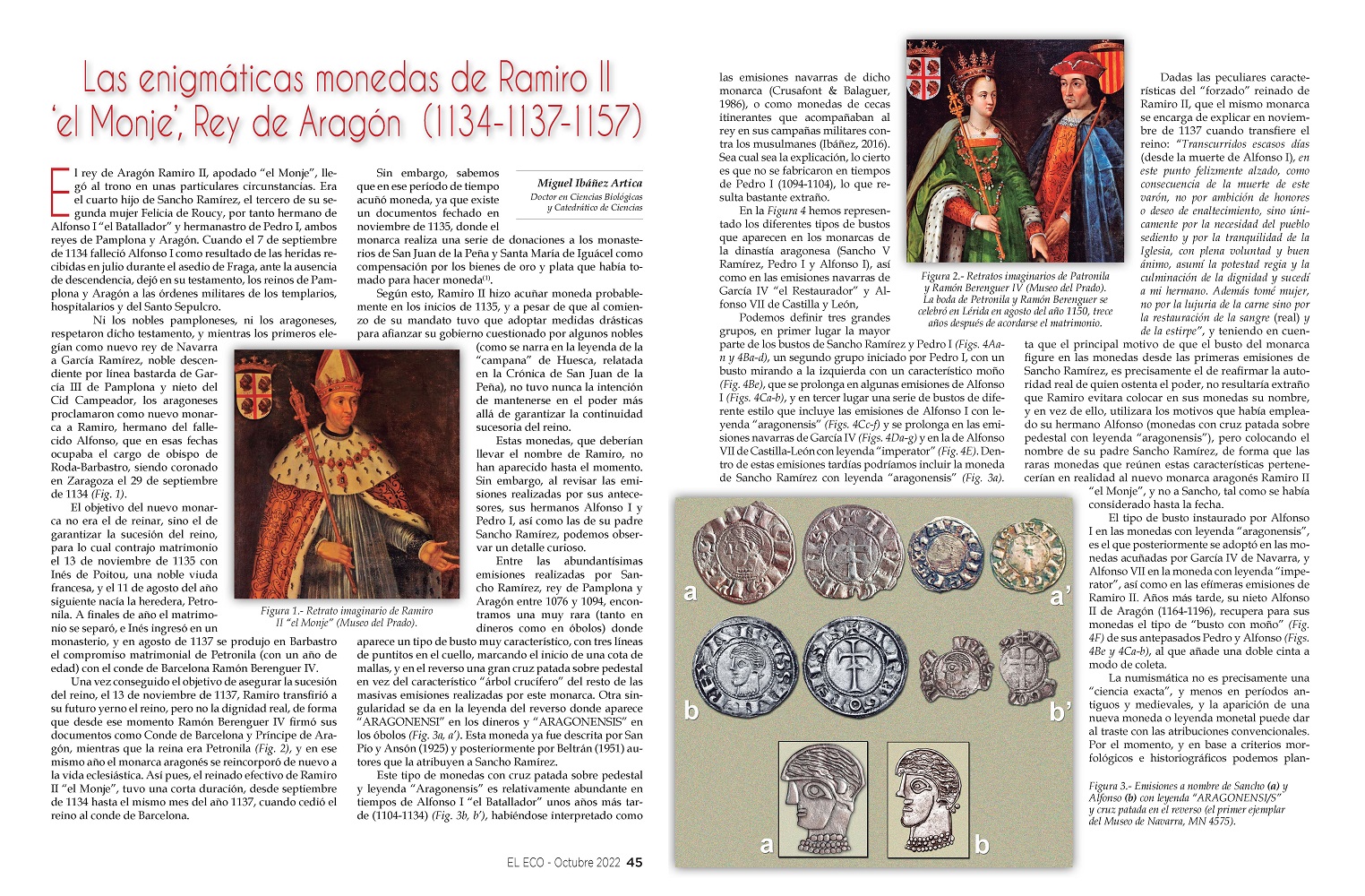 El Eco Filatélico. Artículo de Numismática