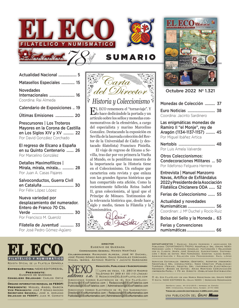 El Eco Filatélico. Sumario