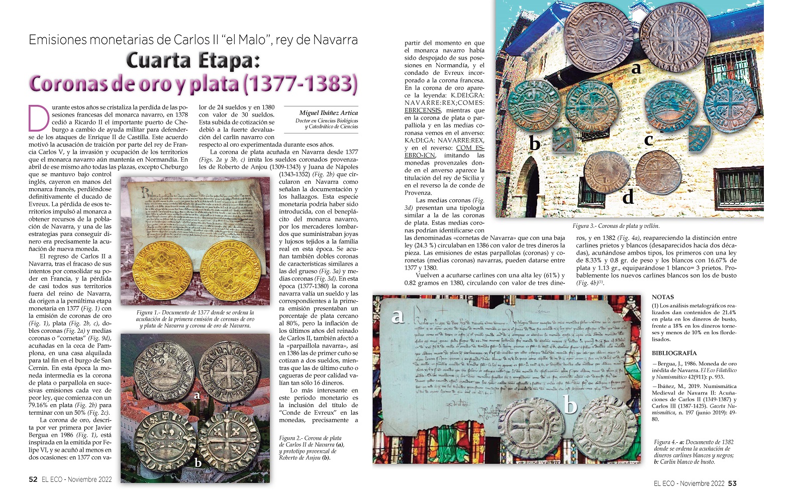 El Eco Filatélico. Artículo de Numismática