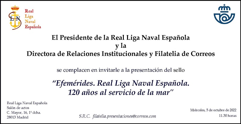 Presentación del sello 120 años Real Liga Naval Española