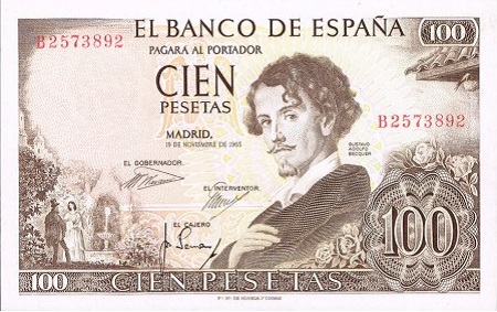 Numismática. Billete 100 Ptas.-Anverso