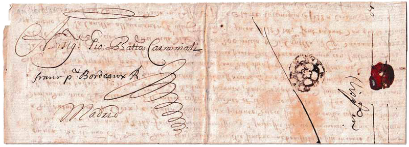 Archivo Carminati. Carta con signum mercatoris roseta