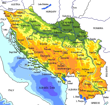 Mapa de Yugoslavia