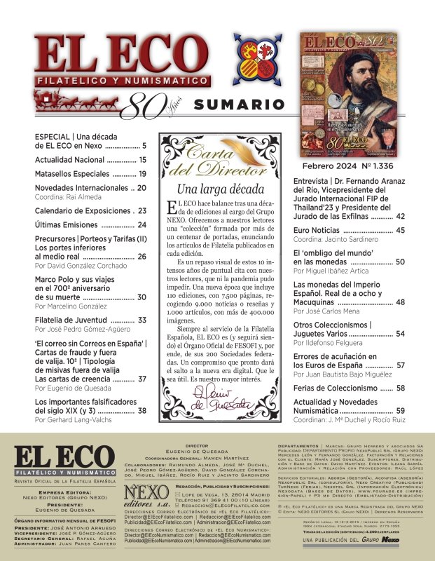 El Eco Filatélico. Sumario