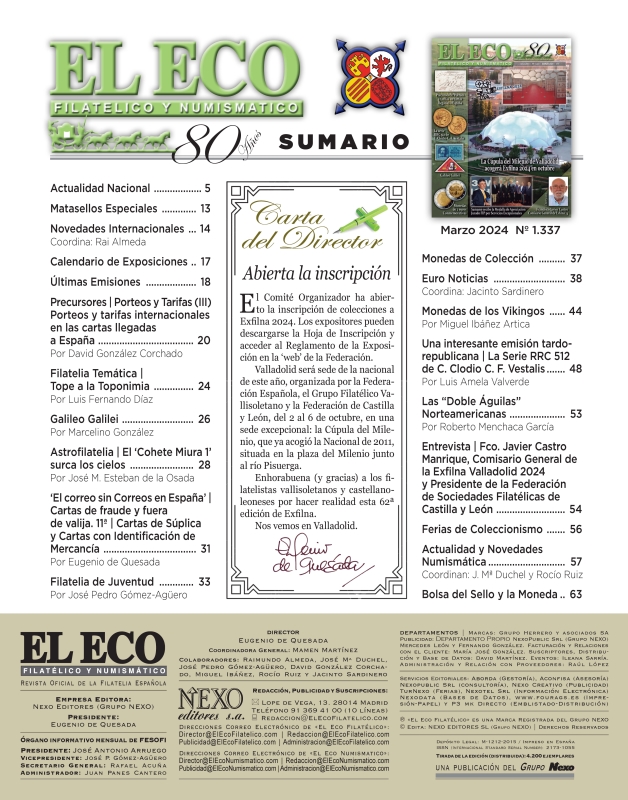 El Eco Filatélico. Sumario