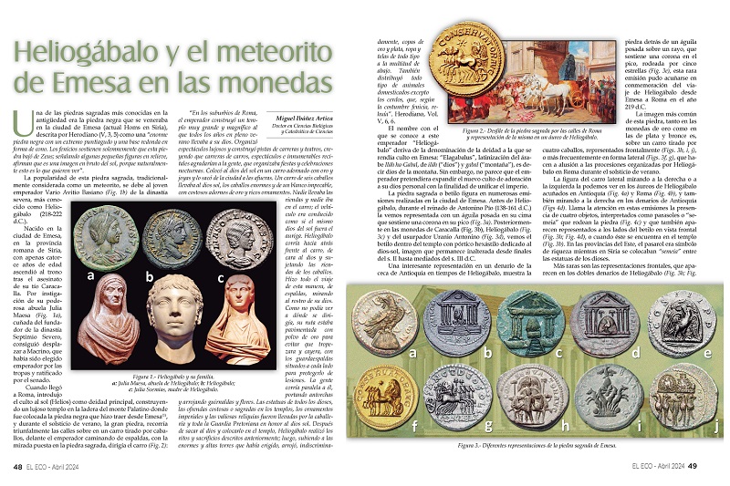 El Eco Filatélico. Artículo de Numismática