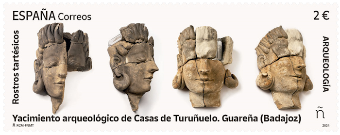 Rostros tartésicos yacimiento arqueológico de Casas del Turuñuelo