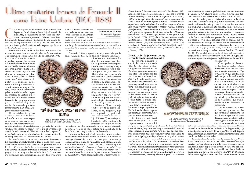 El Eco Filatélico. Artículo de Numismática