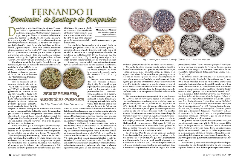 El Eco Filatélico. Artículo de Numismática