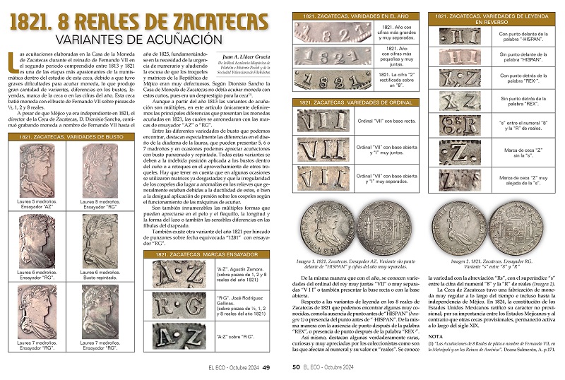 El Eco Filatélico. Artículo de Numismática