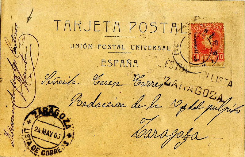 Distribución y entrega del correo. Tarjeta Postal