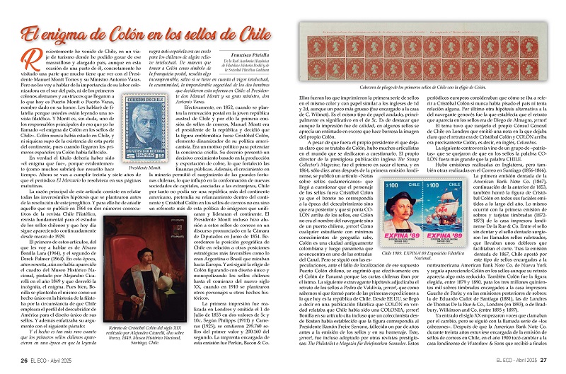 El Eco Filatélico. Artículo de Filatelia
