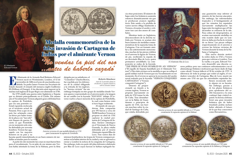 El Eco Filatélico. Artículo de Numismática