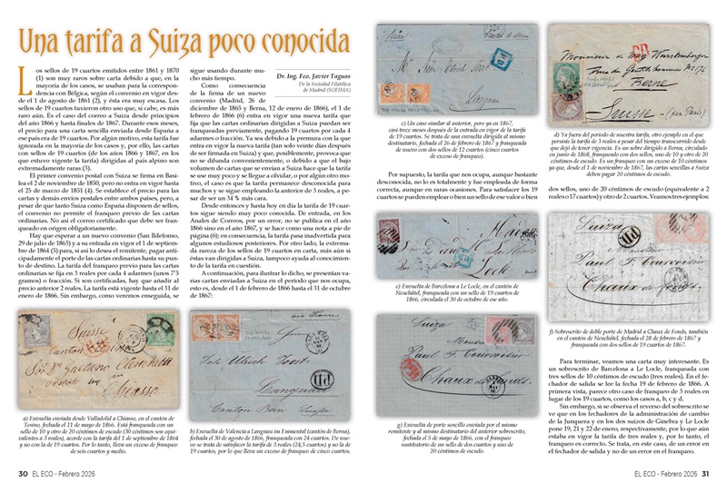 El Eco Filatélico. Artículo de Filatelia