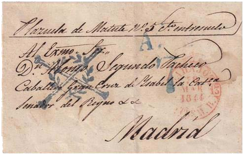 Administración Central de Madrid. Carta al Senador Alonso Segurado