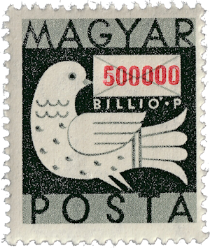 Miles de Billones en Sellos. Sello de 1 billón de pengos