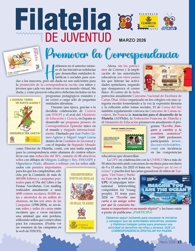 El Eco Filatélico. Filatelia Juventud