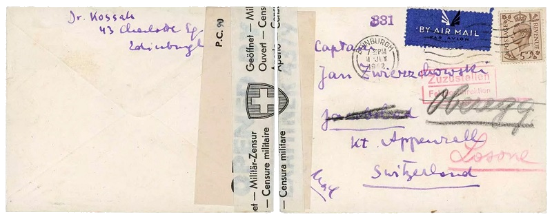 Correo aéreo desde Edimburgo